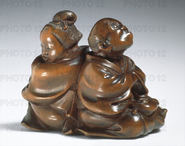 Quarreling Couple, Mid-19th century. Creator: Meikeisai Hojitsu.