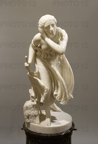 Nydia, The Blind Flower Girl of Pompeii, Modeled 1855; carved c.1888. Creator: Randolph Rogers.