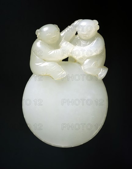 Two Boys on a Drum, between c.1700 and c.1800. Creator: Unknown.