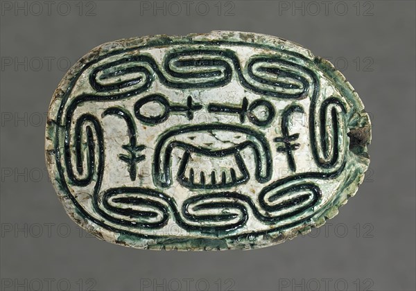 Hyksos Scarab with Foreign King's Name (image 1 of 2), 13th-16th Dynasties (1786-1569 B.C.). Creator: Unknown.