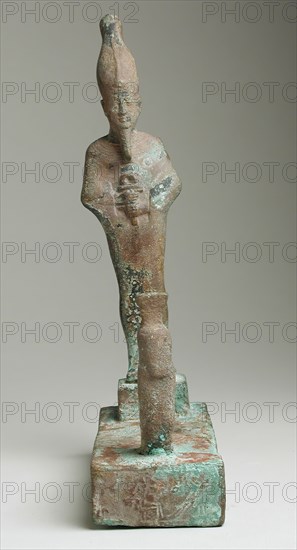 Group Figurine of Osiris Facing a Squatting Goddess (image 2 of 2), 26th-31st Dynasty (664-332 BCE). Creator: Unknown.