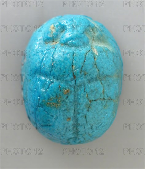 Faience Scarab with Name of Queen Tiy, Reign of Amenhotep III to Akhenaten (1410-1355 BCE). Creator: Unknown.