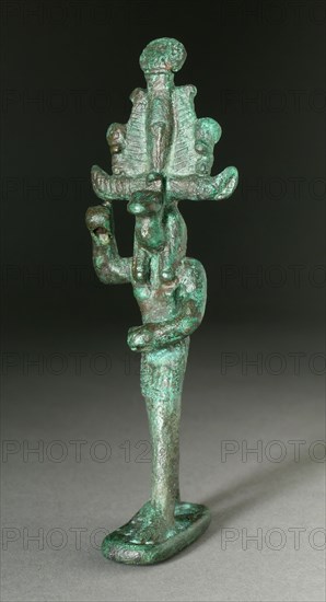 Figurine of a Cobra Headed Deity Spearing an Enemy, Probably Ptolemaic Period (332-30 BCE). Creator: Unknown.