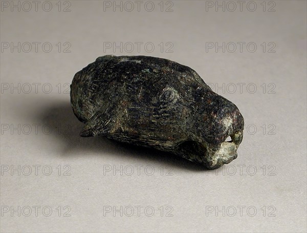 Feline Head Figurine, Roman Period (30 BCE-395 CE) or later. Creator: Unknown.