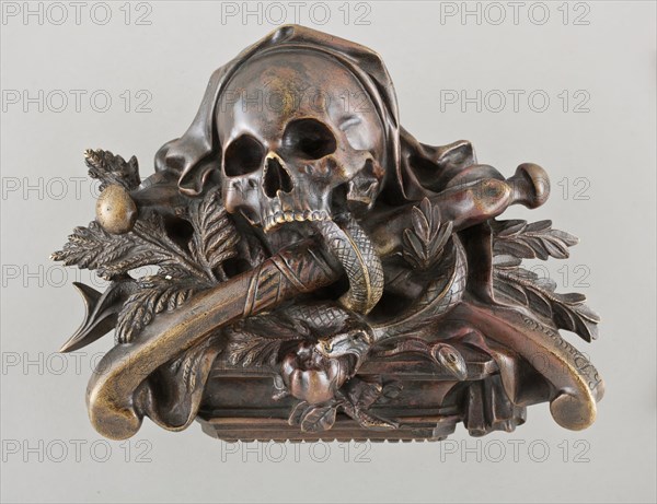 Skull and Crossbones with Serpent and Apple (image 1 of 2), c.1850?. Creator: Unknown.