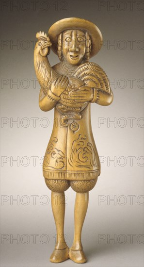 Dutchman Holding Rooster, 18th century. Creator: Unknown.