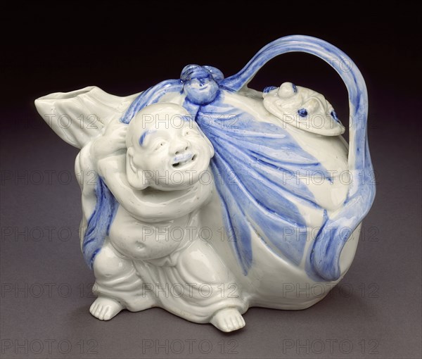 Sake Vessel in the Form of Hotei with His Bag, 19th century. Creator: Unknown.
