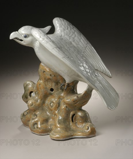 Okimono in the Form of an Eagle Landing on a Rock, 19th century. Creator: Unknown.