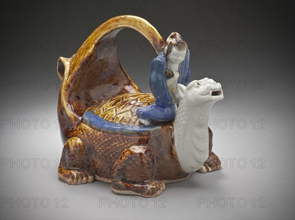 Sake Vessel in the Form of Urashima Taro on the Long-tailed Turtle, 19th century. Creator: Unknown.