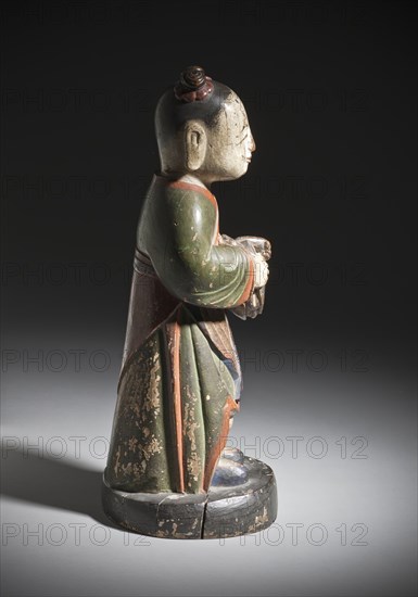 Altar Attendant (Tongja) Holding a Turtle (image 2 of 4), 18th century. Creator: Unknown.
