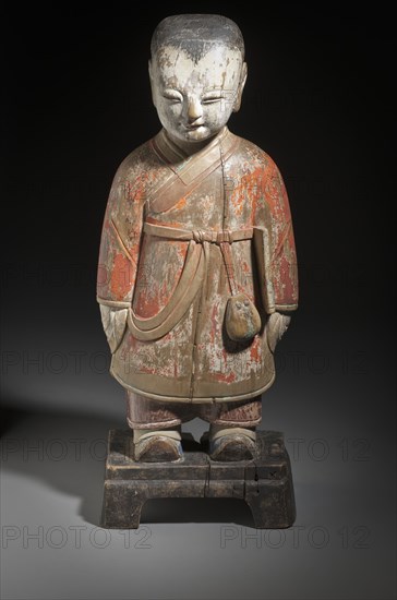 Altar Attendant (Tongja) Holding a Book (image 1 of 4), 19th century. Creator: Unknown.