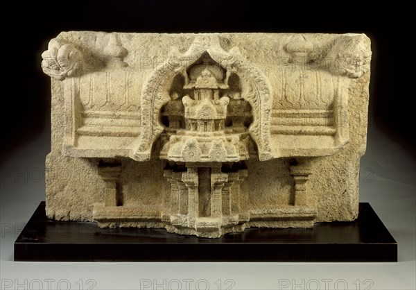 Architectural Section with a Representation of a Temple, 10th century. Creator: Unknown.