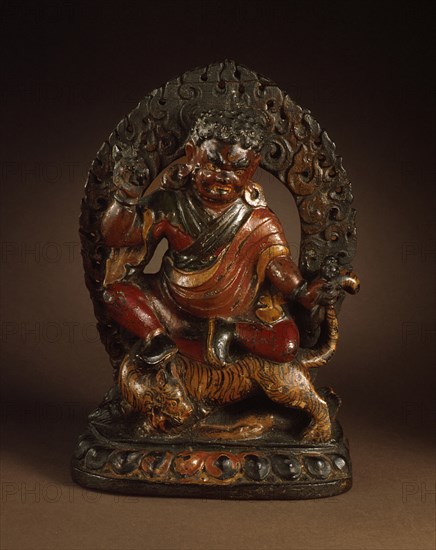 Padmasambhava (Guru Rinpoche, 8th cent) in his form as Dorje Drölö, Subduer of Demons, 18th century. Creator: Unknown.