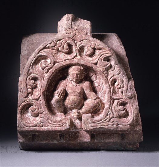 Tympanum with Kubera, the God of Riches, 4th century. Creator: Unknown.