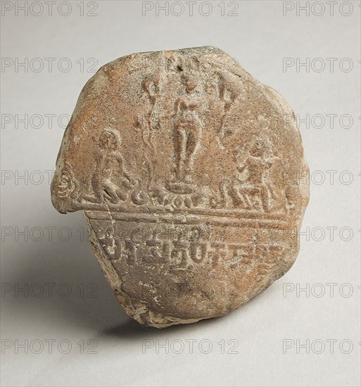 Seal Impression with Shri Lakshmi Lustrated by Elephants (Gaja-Lakshmi), 5th century. Creator: Unknown.