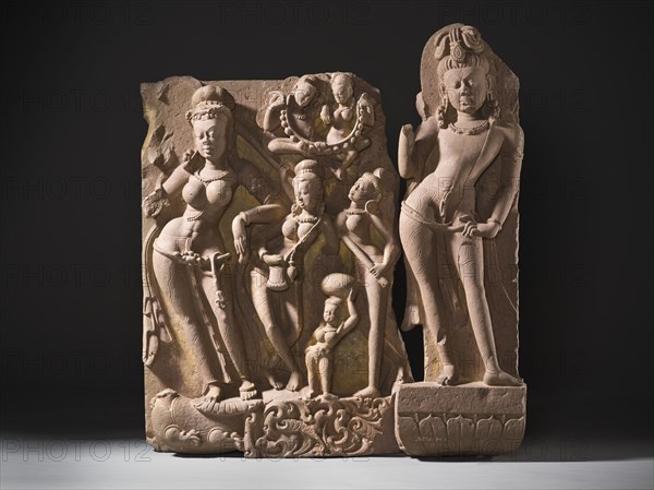 The River Goddess Yamuna and Attendants, c.800. Creator: Unknown.