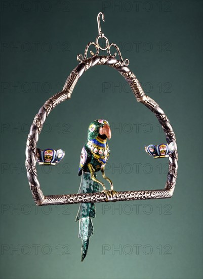 Parrot on a Swing, Late 19th century. Creator: Unknown.