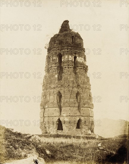 Crumbling Brick Pagoda, Sung Dynasty, 1860. Creator: Felice Beato.