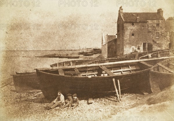 The Beach At Newhaven, Printed 1845. Creators: David Octavius Hill, Robert Adamson.