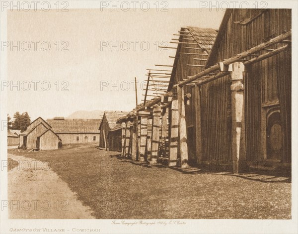 Qamutsun Village-Cowichan, 1912. Creator: Edward Sheriff Curtis.