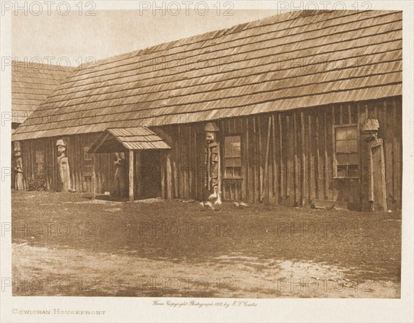 Cowichan Housefront, 1912. Creator: Edward Sheriff Curtis.