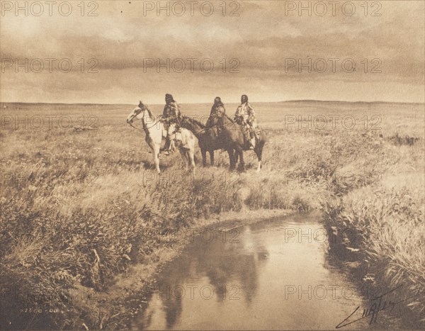 The Three Chiefs-Piegan, Printed 1900. Creator: Edward Sheriff Curtis.