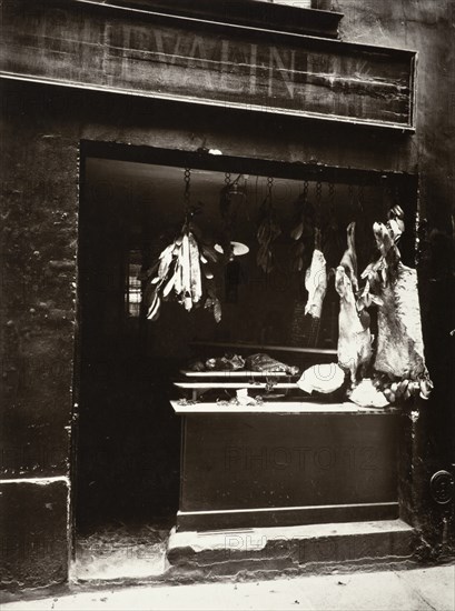 Boucherie, Rue Christine (image 2 of 2), 1923-24, (1956). Creator: Eugene Atget.