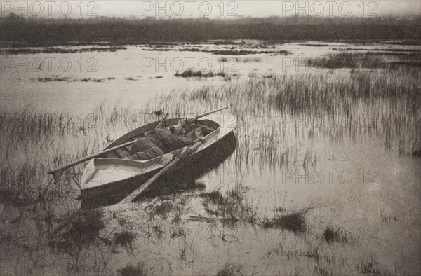 Gunner Working Up to Fowl, 1886. Creator: Peter Henry Emerson.