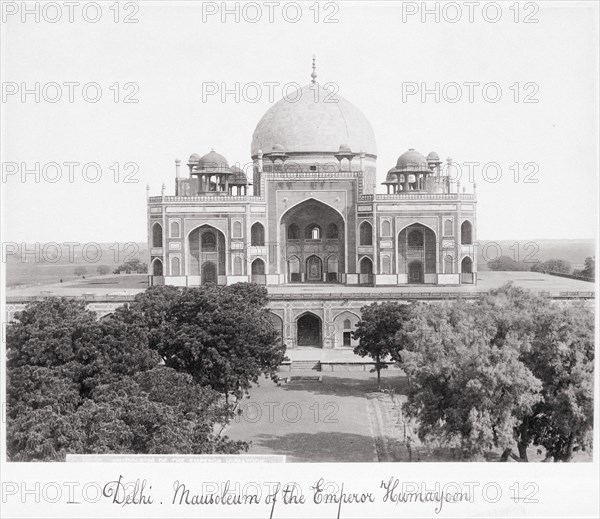 Delhi, Mausoleum of the Emperor Humayoon, Late 1860s. Creator: Samuel Bourne.