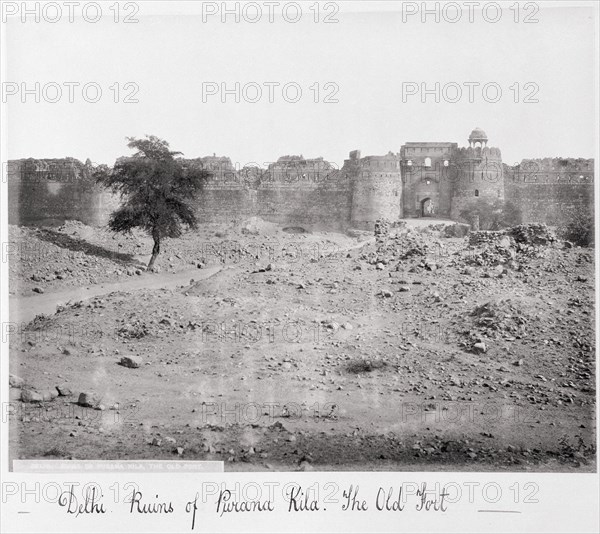 Delhi, Ruins of Purana Kila, The Old Fort, Late 1860s. Creator: Samuel Bourne.