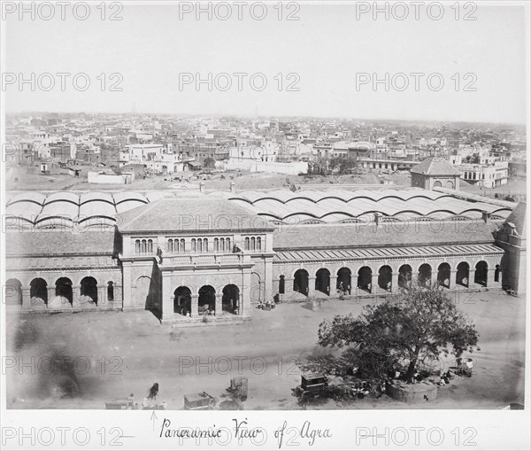 Panoramic View of Agra, Late 1860s. Creator: Samuel Bourne.