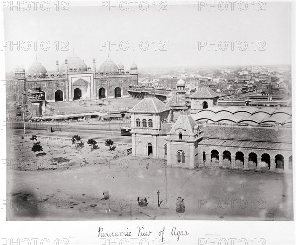 Panoramic View of Agra, Late 1860s. Creator: Samuel Bourne.