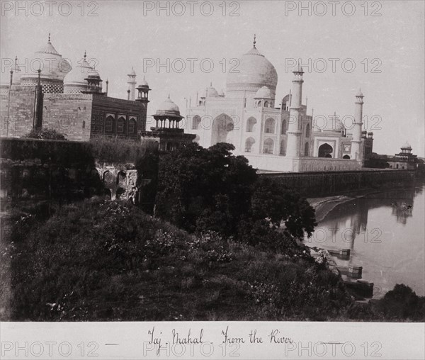 Taj Mahal-from the River, Late 1860s. Creator: Samuel Bourne.