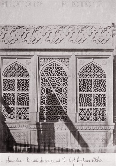 Secundra, Marble Screen round Tomb of Emperor Akabar, Late 1860s. Creator: Samuel Bourne.