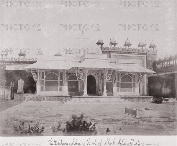 Futtehpore Sikri, Tomb of Sheik Selim Chisti, Late 1860s. Creator: Samuel Bourne.