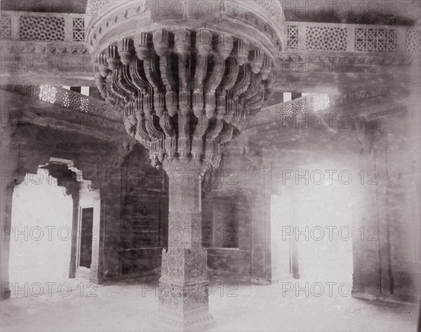 Futtehpore Sikri, Diwan-i-Khas, Late 1860s. Creator: Samuel Bourne.