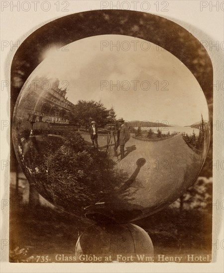 Glass Globe at Fort William Henry Hotel, New York, c.1885. Creator: Seneca Ray Stoddard.