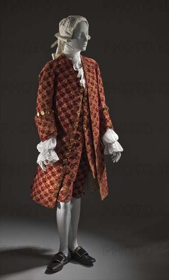 Man’s suit (coat, waistcoat and breeches), France, c.1755. Creator: Unknown.