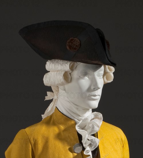 Tricorne hat, Europe or America, beaver fur, c.1780. Creator: Unknown.