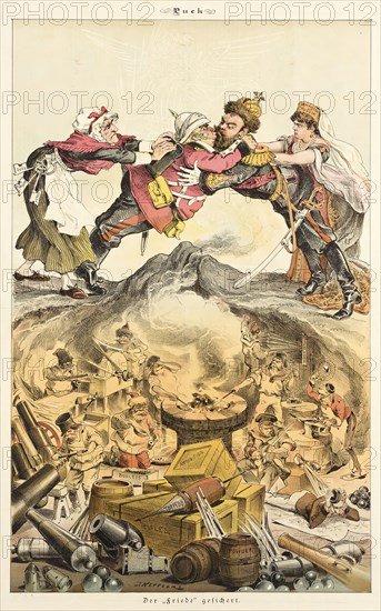 Cartoon from Puck, between 1880 and 1889. Creators: Joseph Keppler, Bernhard Gillam.