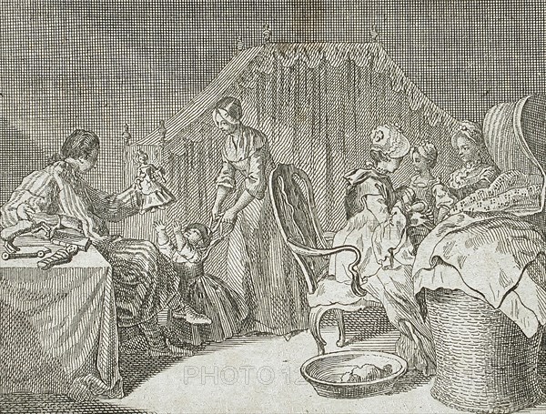 Illustration for Basedow's 'Elementary Work', 1770. Creator: Daniel Nikolaus Chodowiecki.