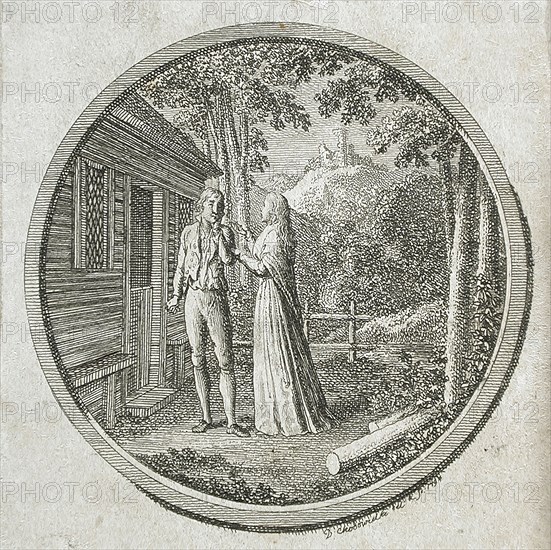 Title Page and Vignette for La Fontaine's 'Klara Du Plessis', 1794. Creator: Daniel Nikolaus Chodowiecki.