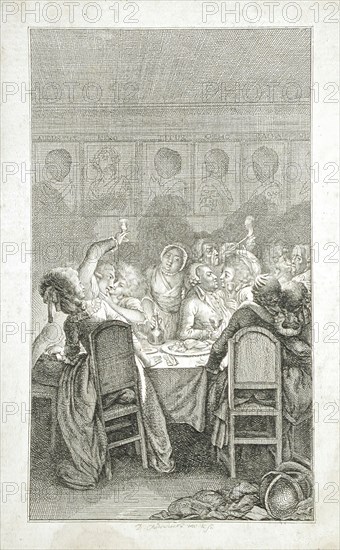 Illustration for F. Bretzner's 'Life of a Disorderly Person,' part 3, 1788. Creator: Daniel Nikolaus Chodowiecki.