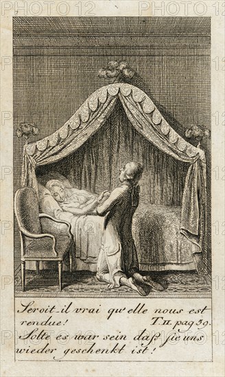 Illustration for 'Caroline of Lichtfield', 1786. Creator: Daniel Nikolaus Chodowiecki.