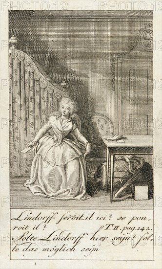 Illustration for 'Caroline of Lichtfield', 1786. Creator: Daniel Nikolaus Chodowiecki.