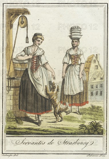Costumes de Différent Pays, 'Servantes de Strasbourg', c1797. Creators: Jacques Grasset de Saint-Sauveur, LF Labrousse.