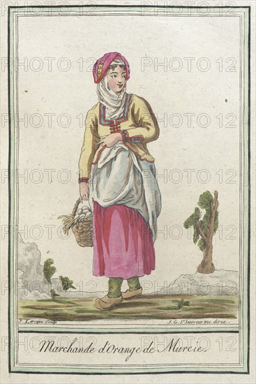 Costumes de Différents Pays, 'Marchande d'Orange de Murcie', c1797. Creators: Jacques Grasset de Saint-Sauveur, LF Labrousse.