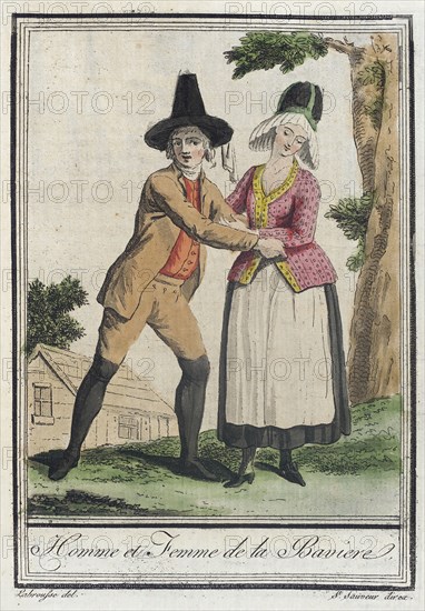 Costumes de Différents Pays, 'Homme et Femme de la Baviere', c1797. Creators: Jacques Grasset de Saint-Sauveur, LF Labrousse.