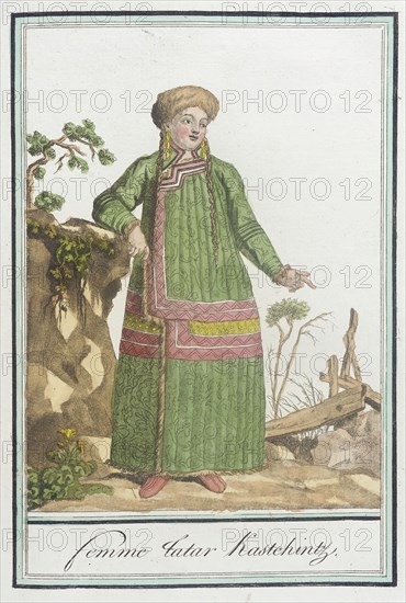 Costumes de Différents Pays, 'Femme Tatar Kastchintz', c1797. Creators: Jacques Grasset de Saint-Sauveur, LF Labrousse.