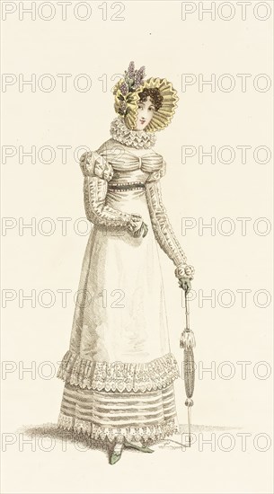 Fashion Plate (Parisian Walking Dress), 1819. Creator: John Bell.